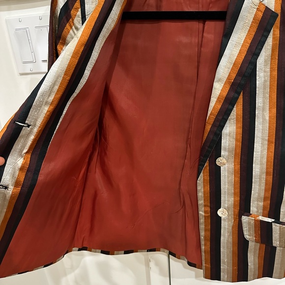 Vintage 1960’s Mr. Blackwell striped blazer 100% silk (Sz 6) - Picture 6 of 14